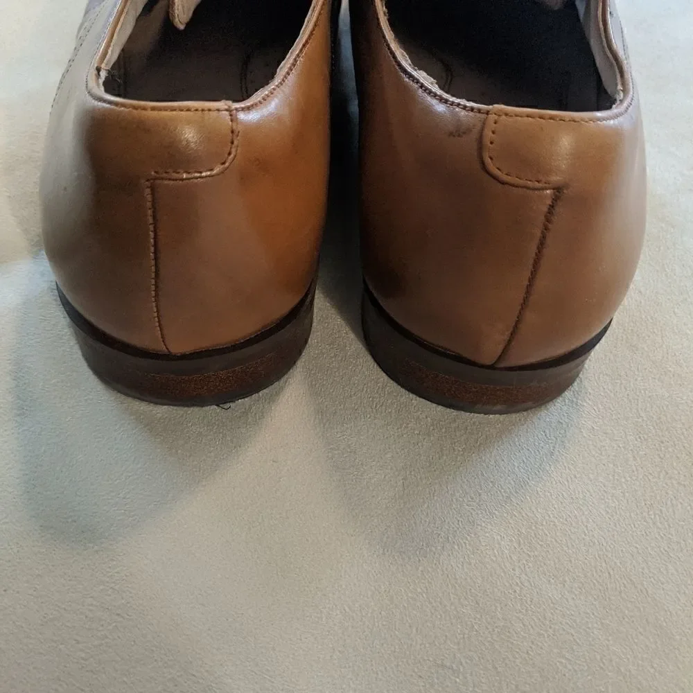 Stacy Adams Ballard Plain Toe Oxford in Tan sz 10